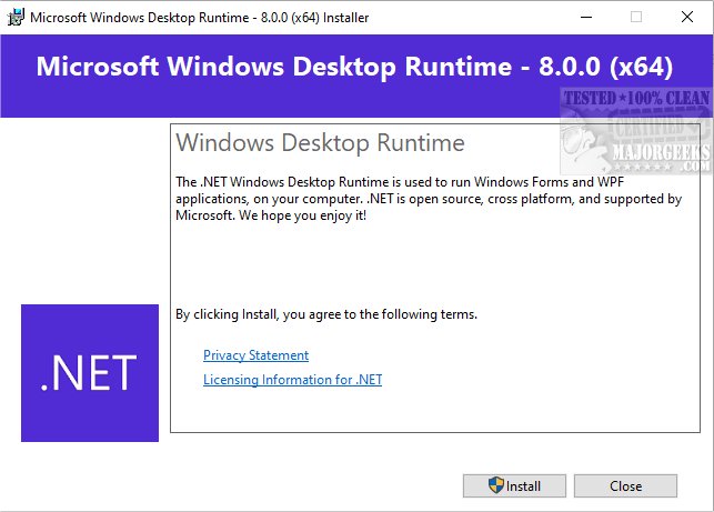 Download Microsoft .NET Desktop Runtime 8.0.29 - MajorGeeks